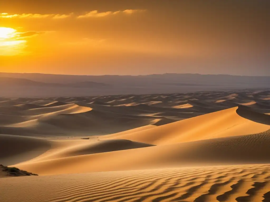 Paisaje dorado del Desierto de Negev con elementos vintage, evocando aventura y preparación