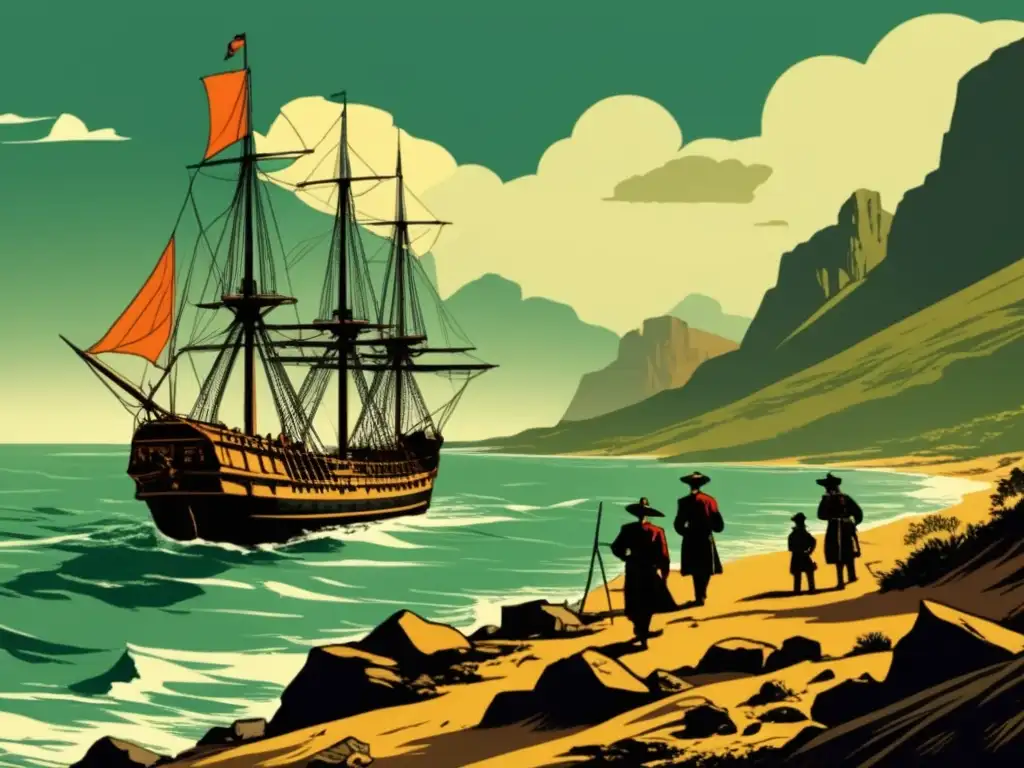 Ilustración vintage: La esperanza y tragedia de la expedición de Henry Hudson en busca del Paso del Noroeste