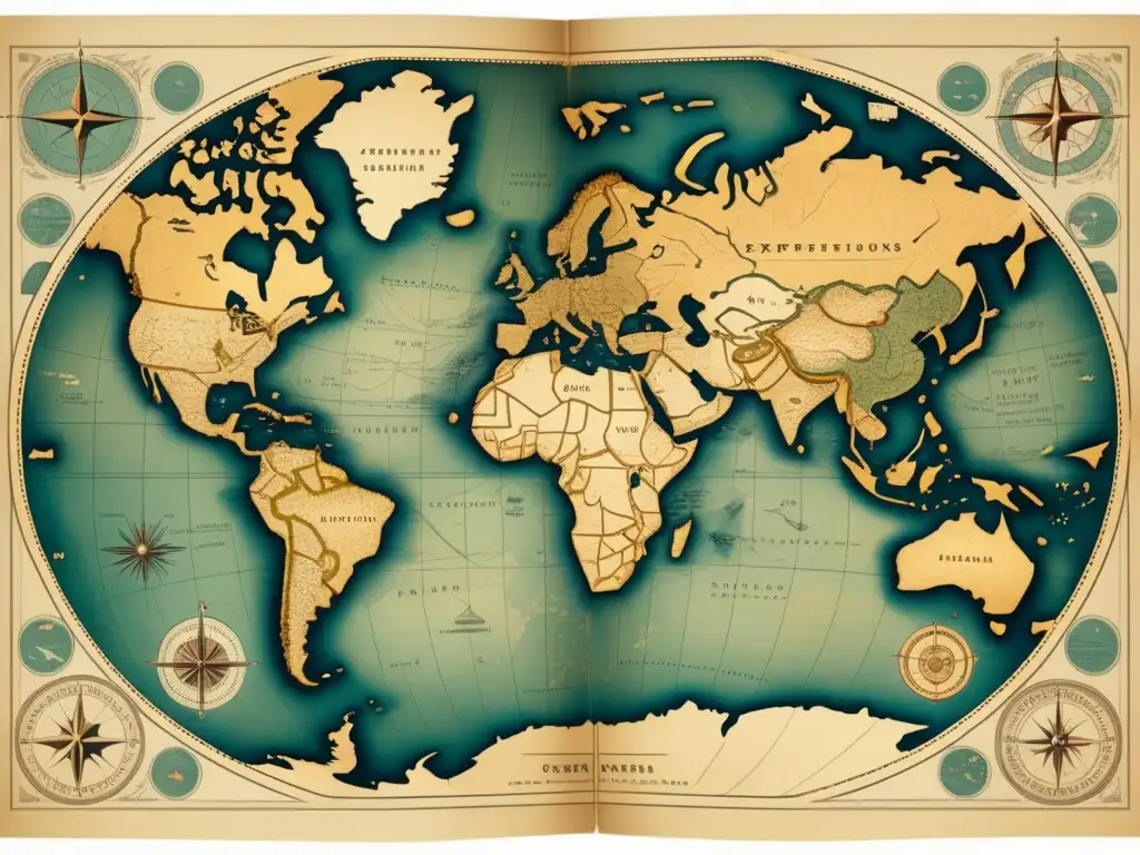 Mapa histórico con expediciones controvertidas: ¿valentía o imperialismo?