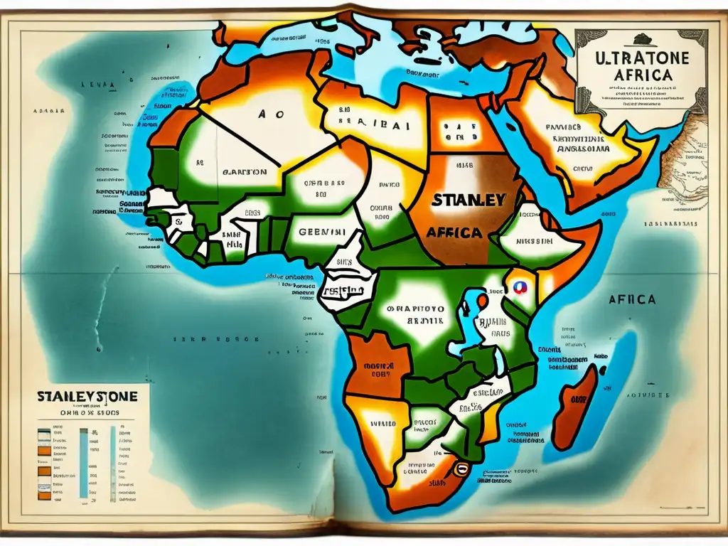 Mapa antiguo de África: expediciones africanas, cambios geográficos, descubrimientos botánicos y vida salvaje