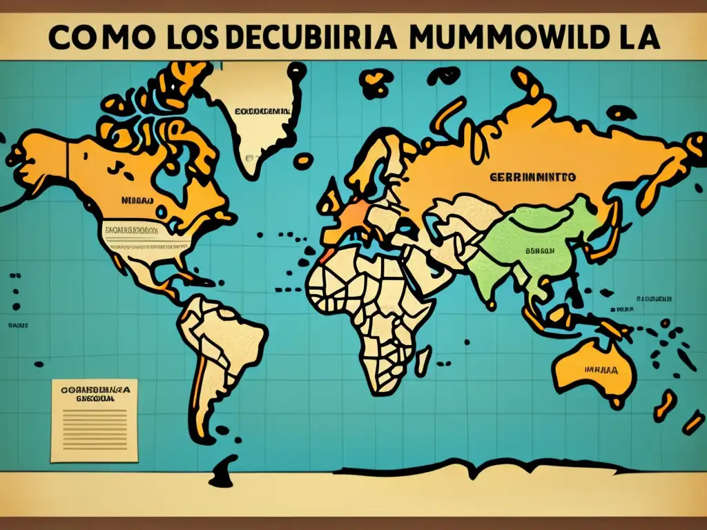 Cómo Descubrimientos Geográficos Remodelaron Economía Mundial - Mapa antiguo sobre mesa de madera