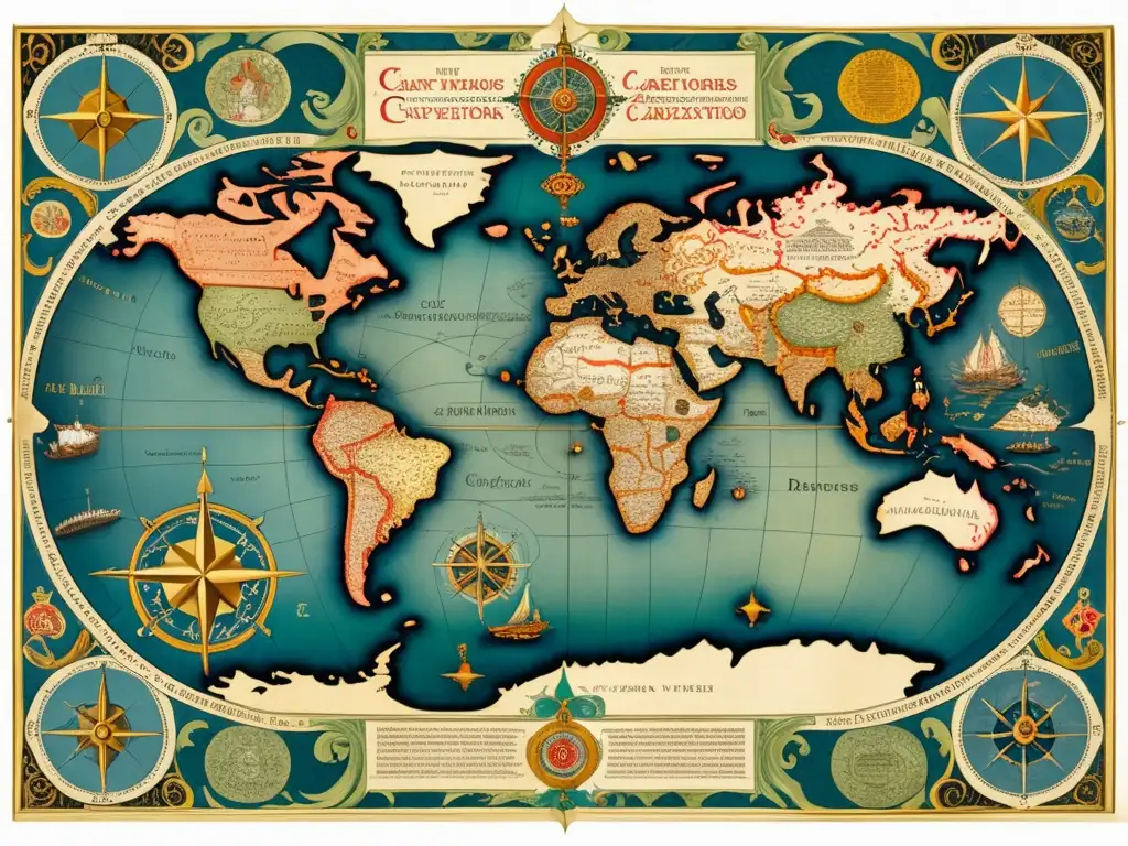 Mapa detallado de expediciones del Siglo XV y XVI con enfermedades