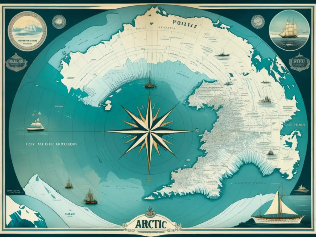 Mapa antiguo de exploración ártica: Los Misterios del Ártico: Enigmas Sin Resolver de las Expediciones