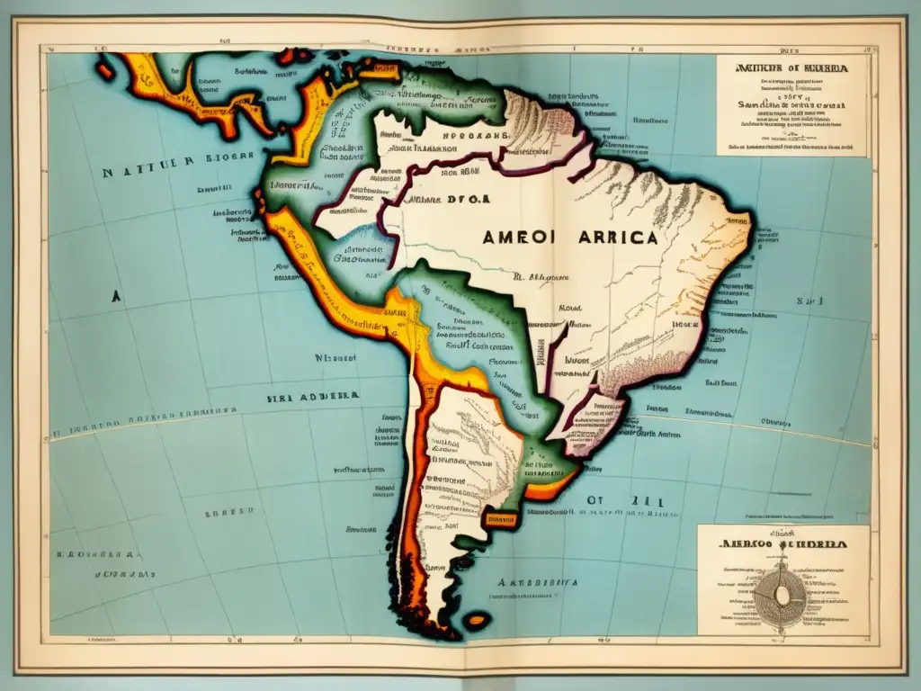 Mapa antiguo de la costa norte de Sudamérica explorada por Alonso de Ojeda