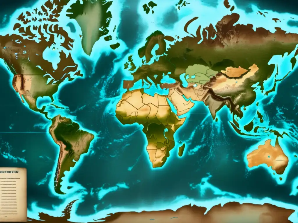 Mapa antiguo con ruta de expedición - Impacto de la Era de los Descubrimientos en la geografía