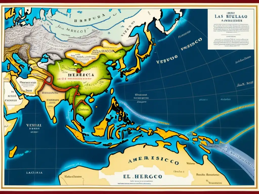 Mapa detallado de la expedición de Amerigo Vespucci: Historia, rutas y descubrimientos