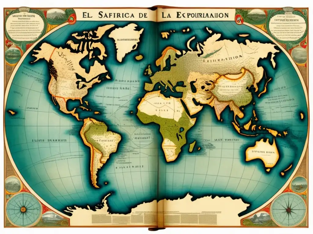 Mapa vintage de la exploración de Henry Hudson