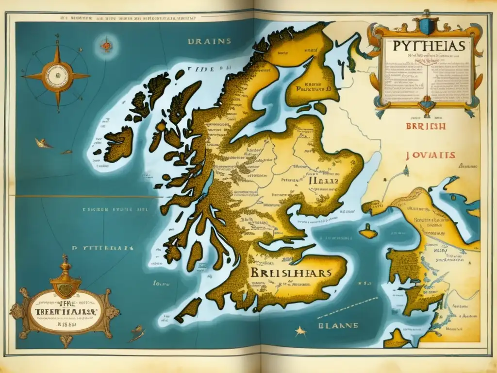 Mapa antiguo de las Islas Británicas: El descubrimiento de Pytheas