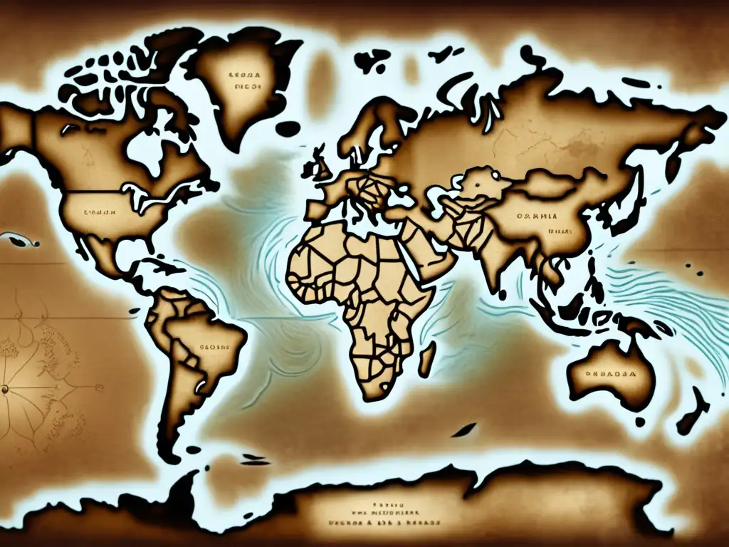 Mapa antiguo de la odisea de Vasco da Gama hacia la India