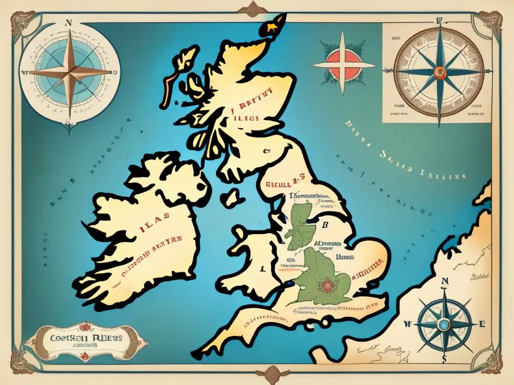 Mapa antiguo de las Islas Británicas: expedición de Pytheas a las Islas Británicas