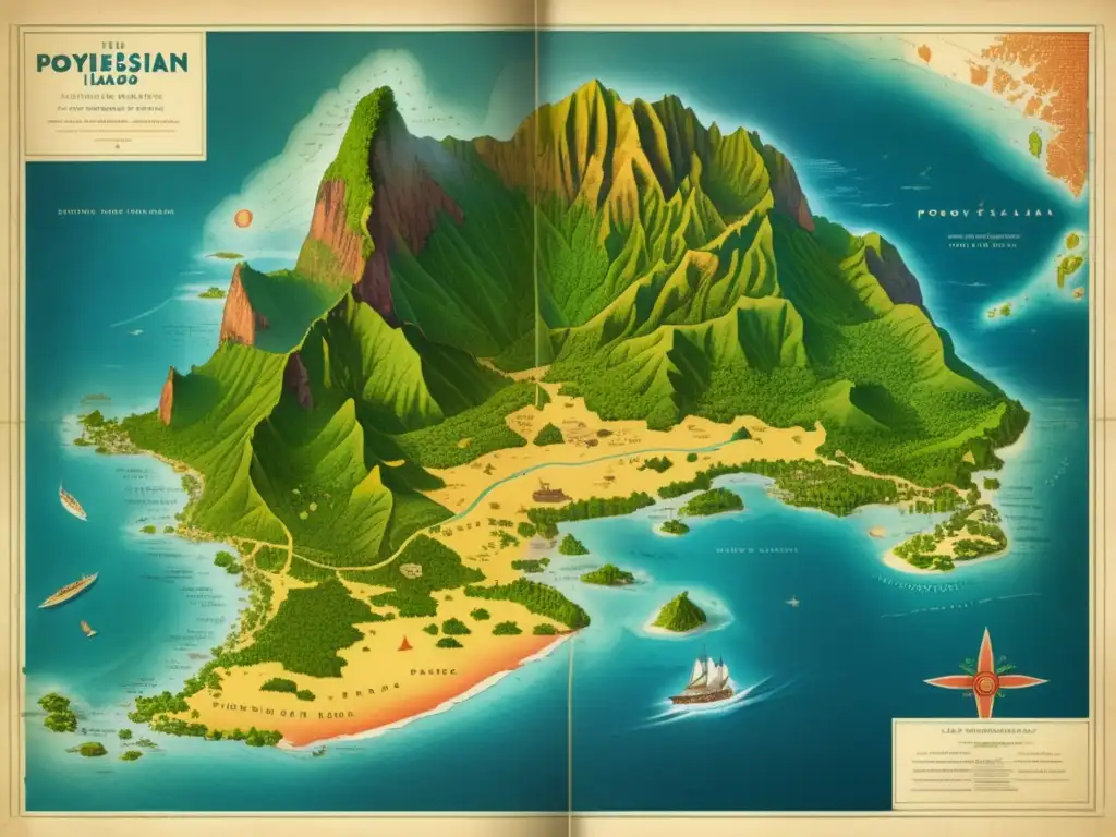 Mapa antiguo de las islas Polinesias: descubre el secreto de la civilización indígena en 8k