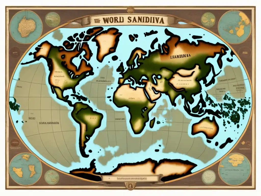 Mapa vintage del mundo vikingo: Explorando grandes expediciones y descubrimientos