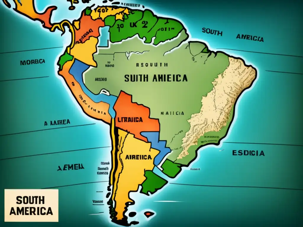 Mapa antiguo de Sudamérica: Descubrimiento de Alonso de Ojeda