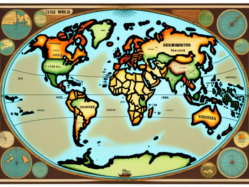 Mapa antiguo del mundo - Época de los Descubrimientos