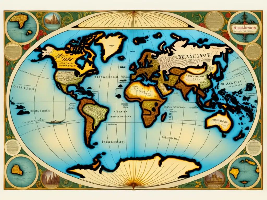 Mapa antiguo del mundo: Renacimiento, exploración marítima y Colón