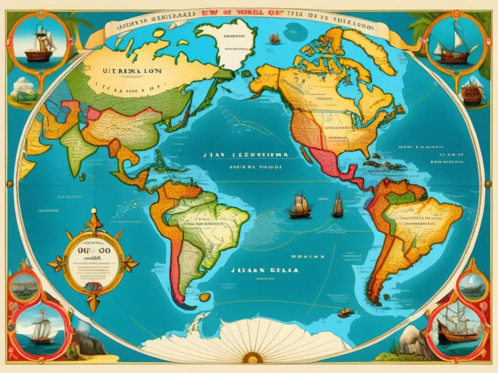 Mapa histórico de las expediciones en busca de la Fuente de la Juventud