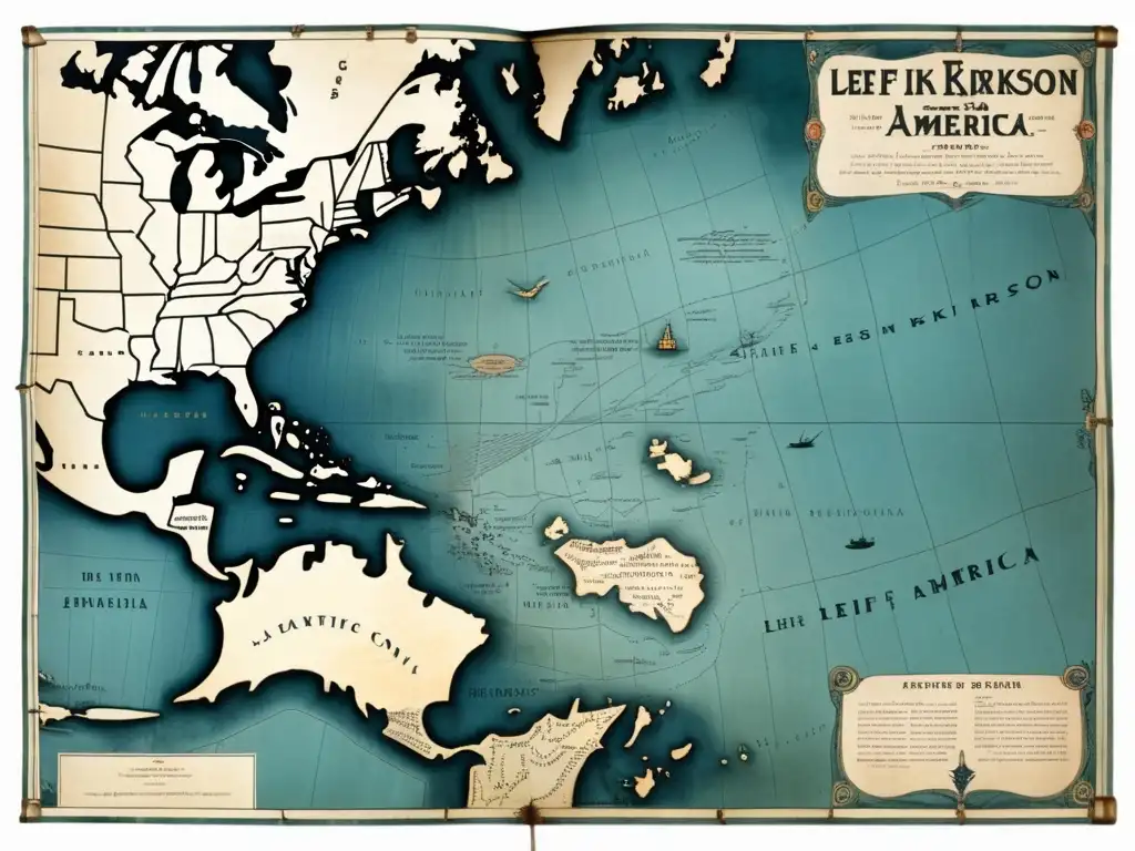 Mapa antiguo de Leif Erikson: Descubrimiento de América más allá de Colón