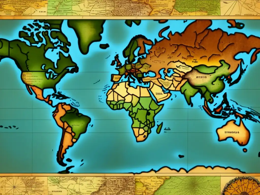 Mapa antiguo detallado de 8k: descubre mitos y leyendas en cartografía histórica