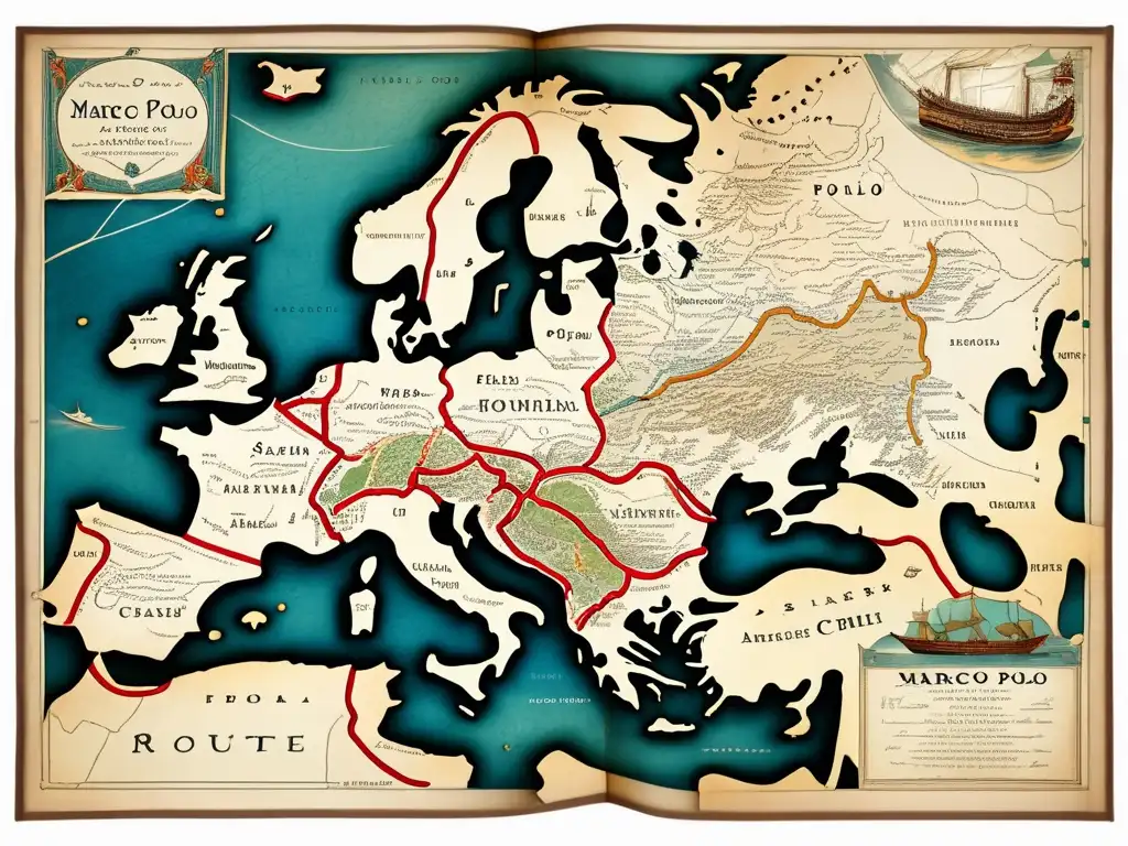 Mapa detallado de las rutas de Marco Polo y su impacto en las relaciones entre Oriente y Occidente