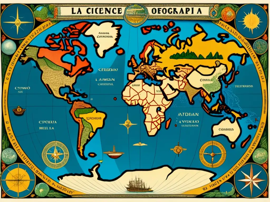 Mapa detallado del siglo XVI que muestra la ciencia de la cartografía y su influencia en el mundo