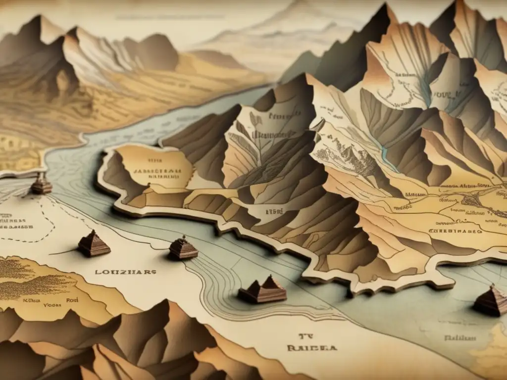 Mapa antiguo detallado con encanto vintage Mapa vintage: Creación y detalles cartográficos