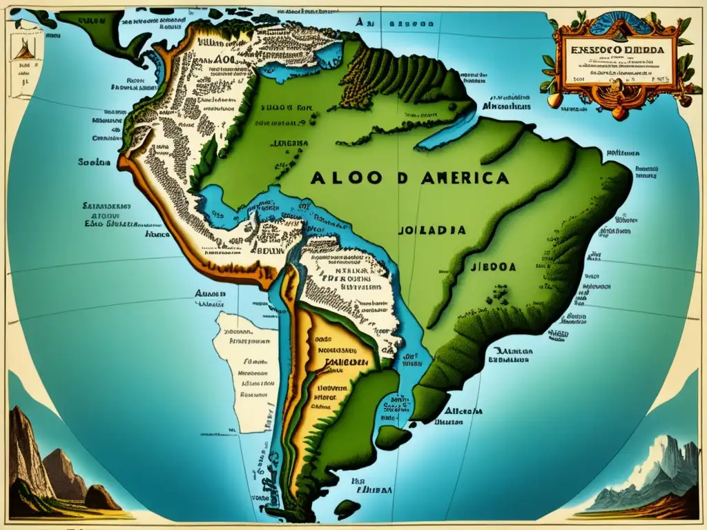 Mapa detallado 8k de la exploración de Alonso de Ojeda en Sudamérica: obstáculos, triunfos y encuentros culturales