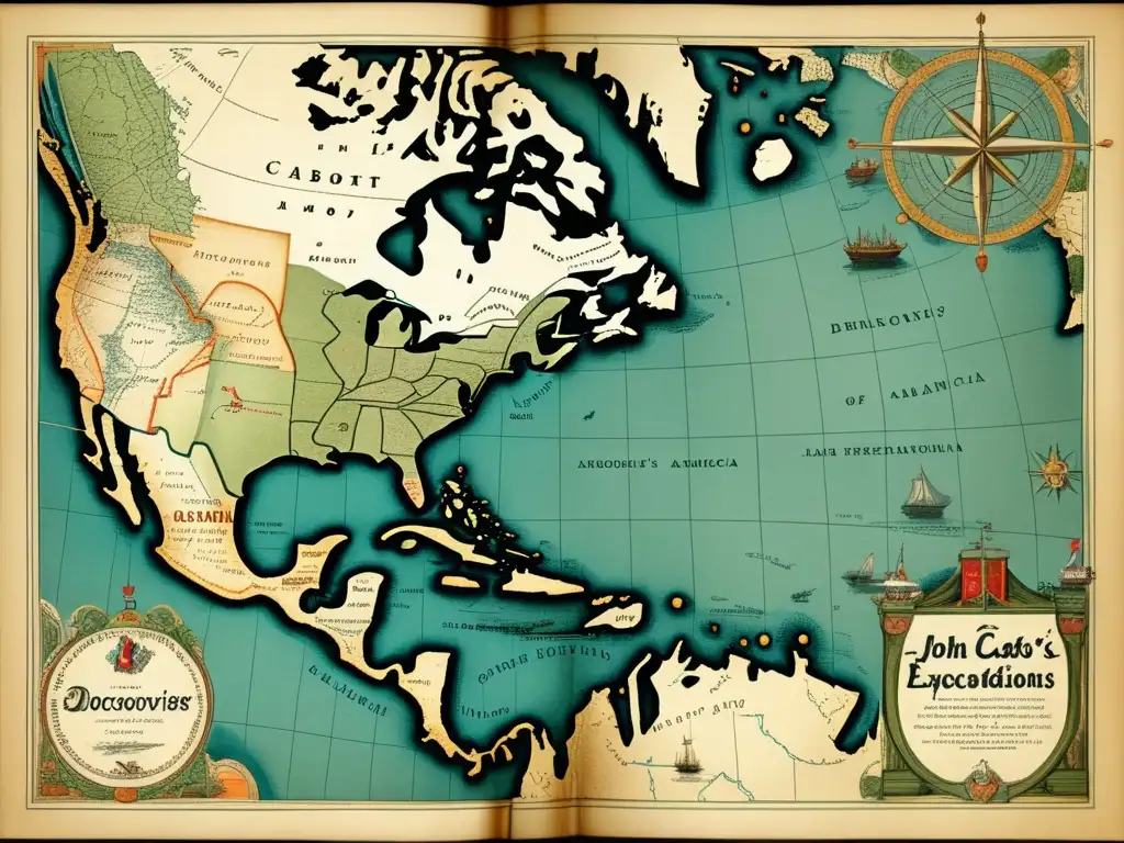 Mapa detallado de las expediciones de John Cabot a América del Norte revela secretos históricos y encuentros con tribus indígenas