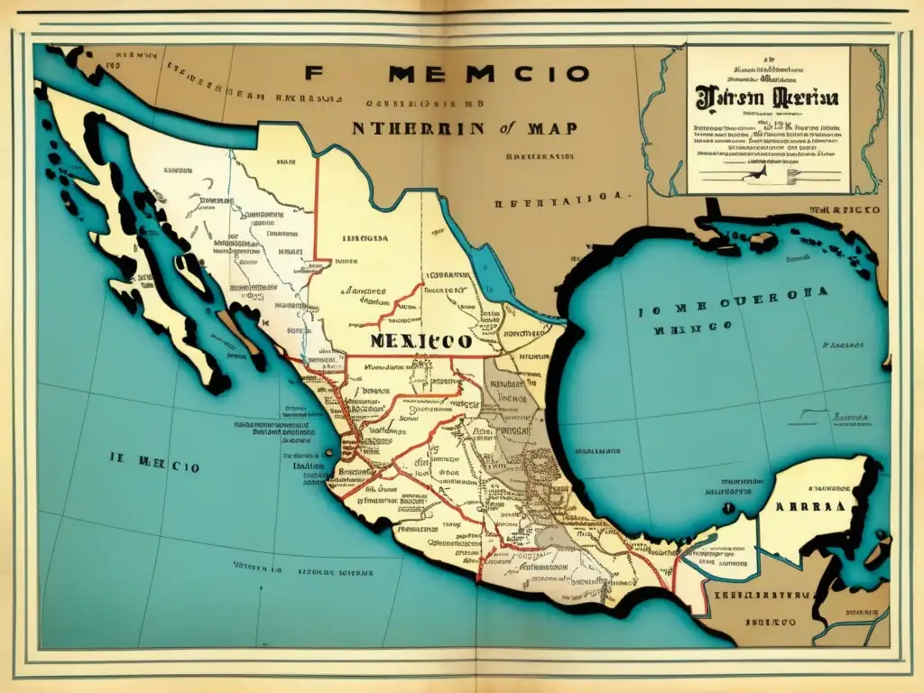 Mapa vintage de la región norte de México y las expediciones de Francisco de Ibarra: Cómo impactó la historia