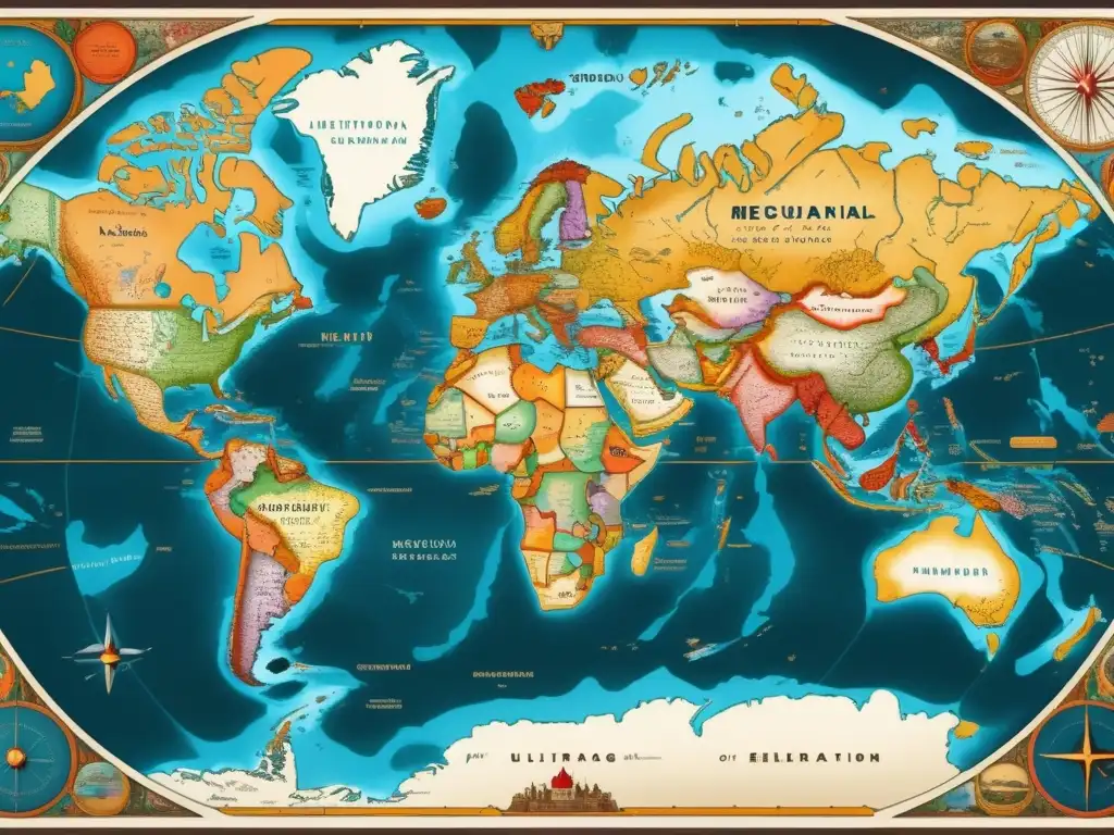 Mapa antiguo: Rivalidades y conflictos en Era de Descubrimientos