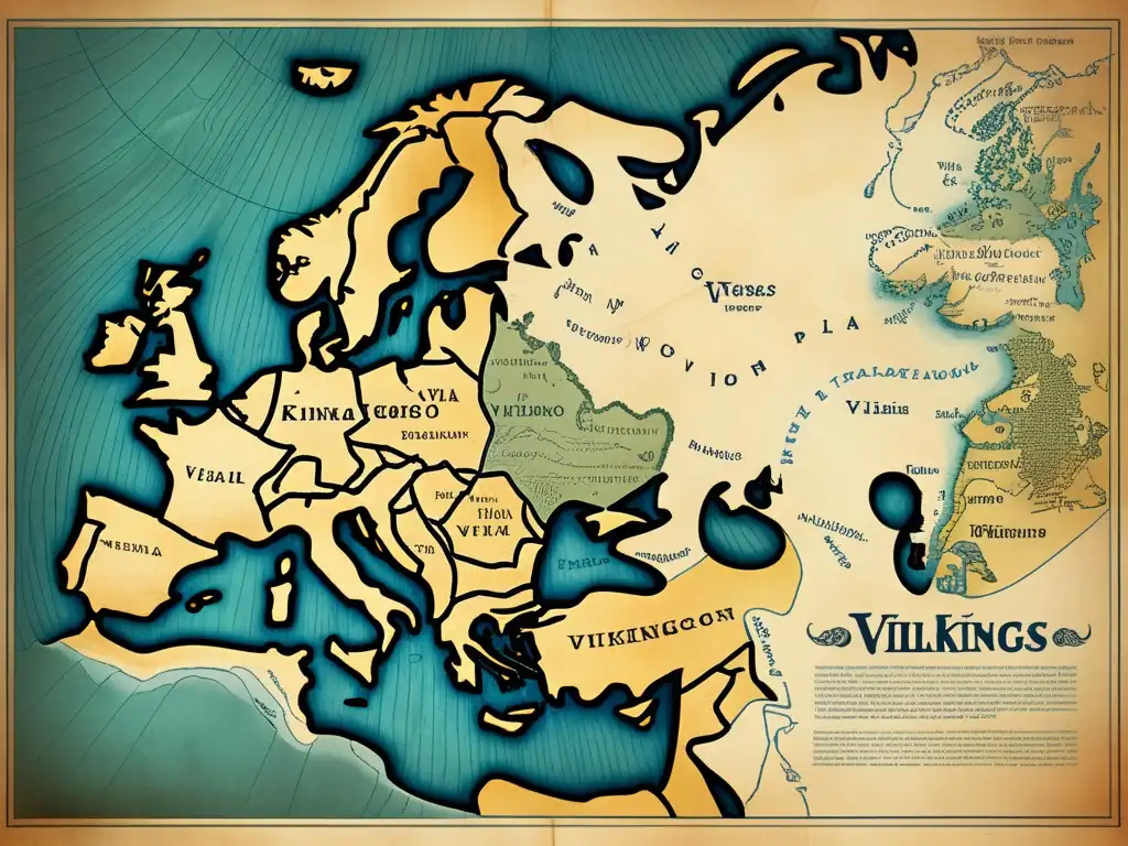 Mapa antiguo de rutas marítimas vikingas: tecnología de navegación a través del tiempo