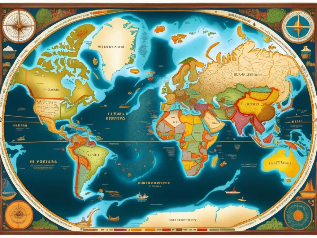 Era Descubrimientos: Mapa vintage detallado en 8k