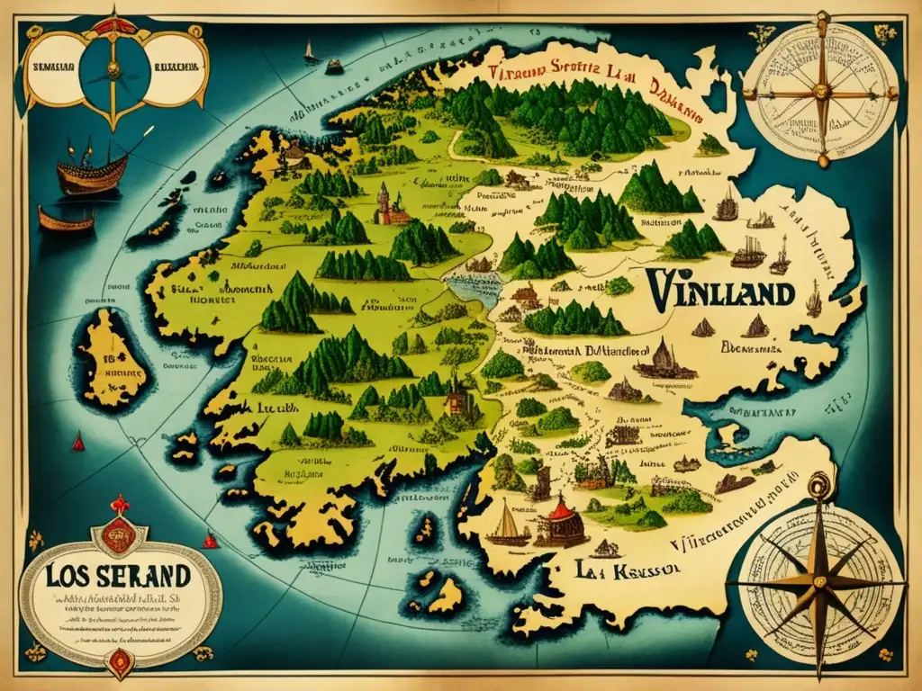 Mapa vintage de Vinland: Los secretos detrás del descubrimiento por Leif Erikson