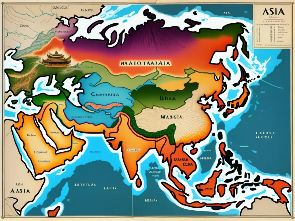 Mapa detallado de Asia: Viaje asombroso de Ibn Battuta