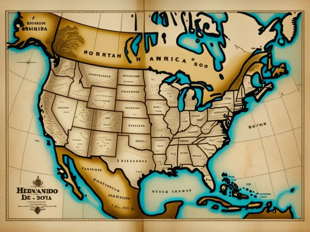 Mapa histórico del sureste de Norteamérica: El legado de Hernando de Soto