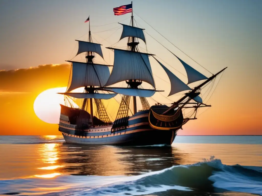 Mayflower, el barco icónico de América, navegando en el océano El Mayflower: Barco icónico que cambió el destino de América, navega en un vasto océano