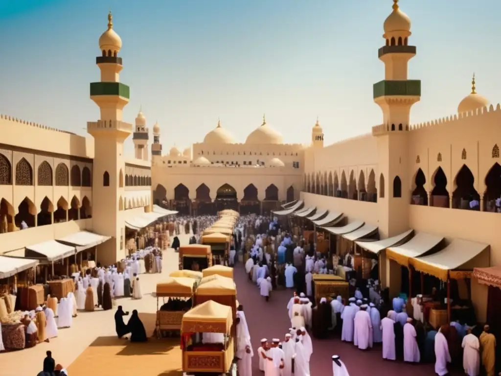 Mercado bullicioso en Jeddah durante el Hajj: El Mapa de la Devoción