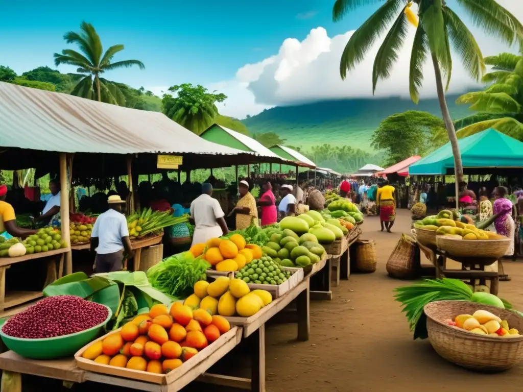 Mercado local en las Islas Salomón: sabores exóticos y colores vibrantes