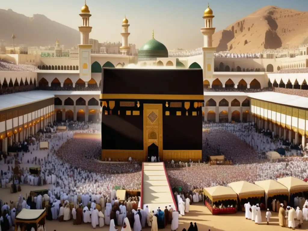 Mercado vibrante en la antigua Mecca durante el Hajj: una rica experiencia cultural y espiritual