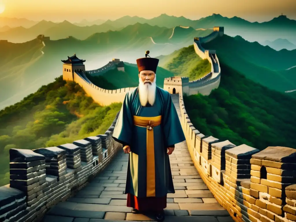 La misión de Matteo Ricci en la expansión del cristianismo en China, con la Gran Muralla como fondo