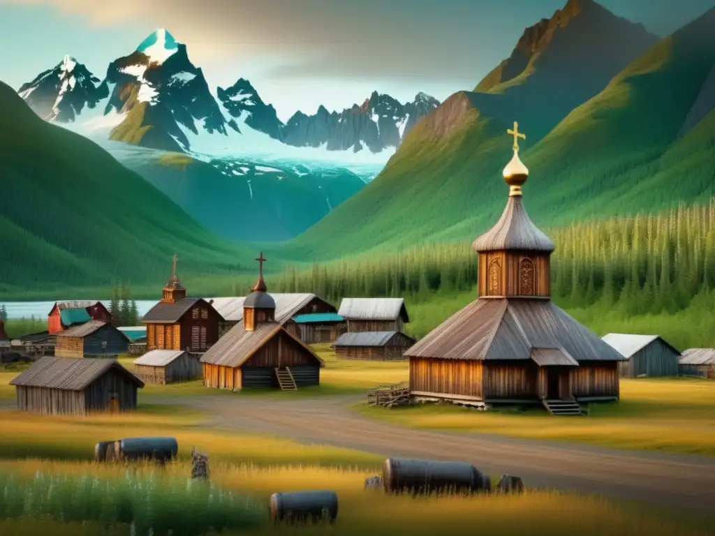 Las misiones ortodoxas en Alaska: una aldea nativa, una iglesia de madera, tradiciones culturales, paisaje impresionante, estilo vintage