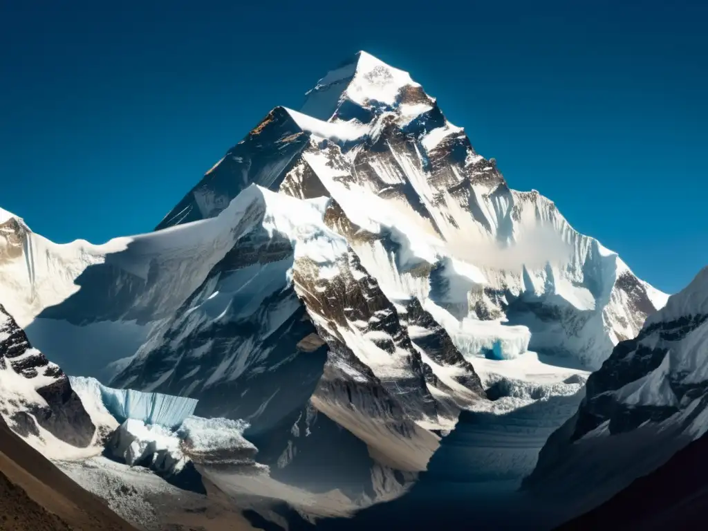 Conquista del Everest: Majestuosidad y belleza vintage de la montaña más alta del mundo, con alpinistas desafiando su terreno treacherous