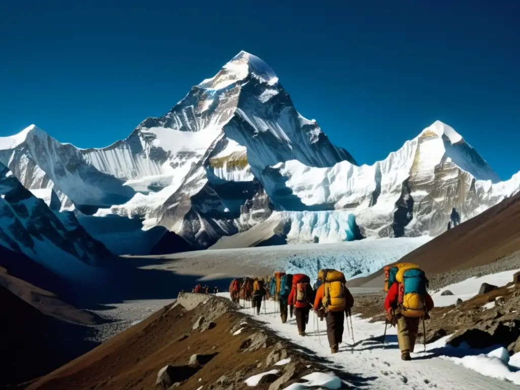 Ascenso al Everest: Majestuosidad y peligro en la cima