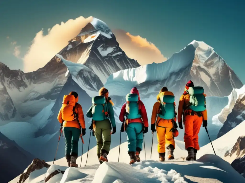 Mujeres escaladoras desafiantes en el Monte Everest Mujeres en el Everest: Desafiando los límites de la resistencia humana