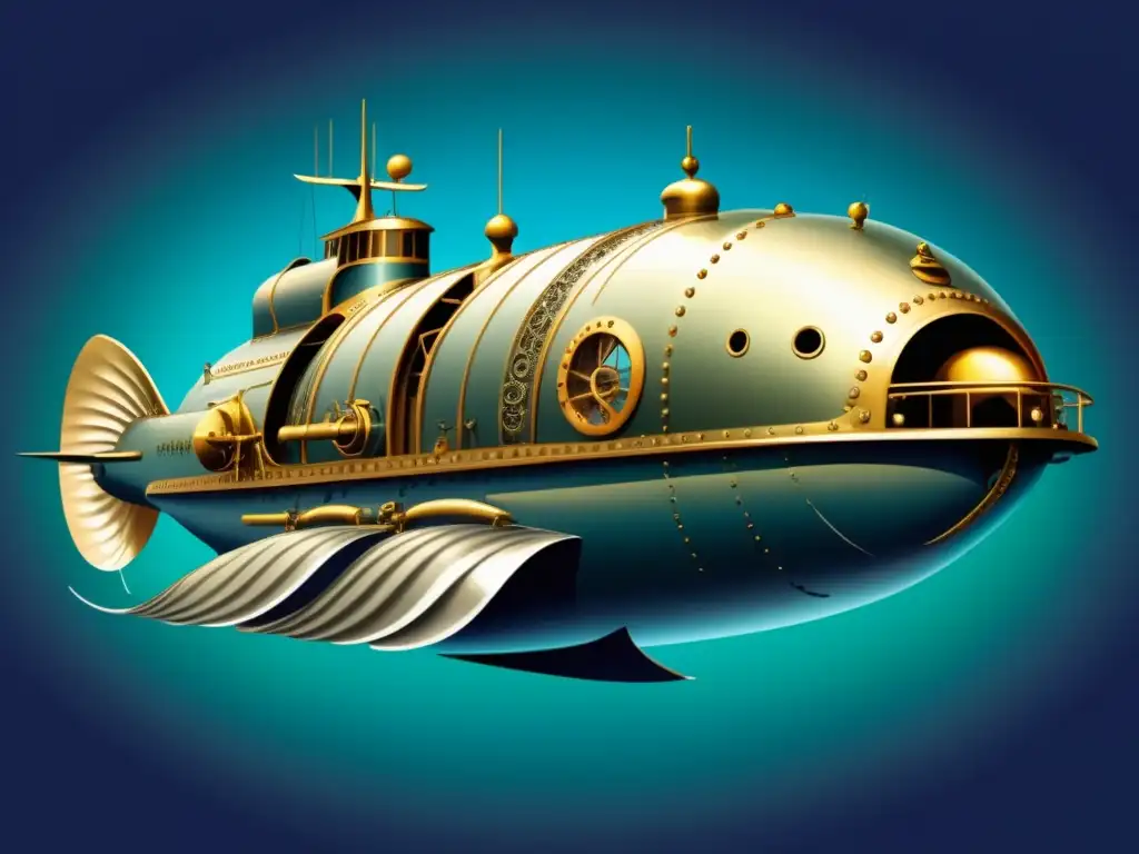 El Nautilus: Submarino icónico inspirado en Jules Verne, explorando misteriosas profundidades marinas