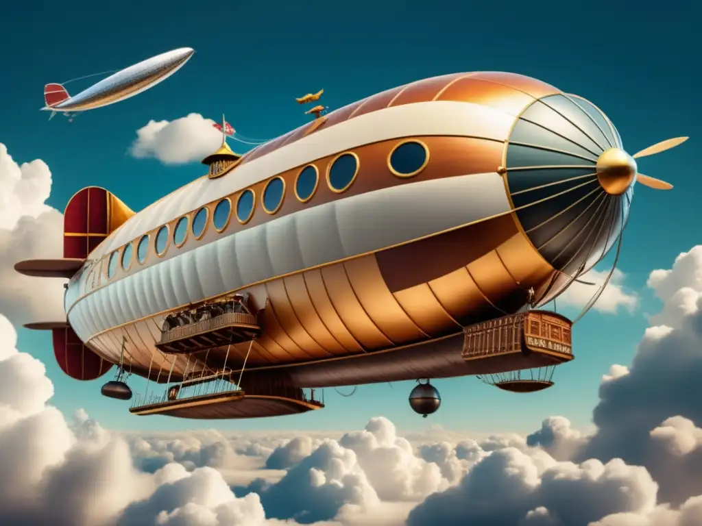 Navegación aérea: Airship vintage en cielo Navegación aérea: Tecnologías para volar con estilo vintage