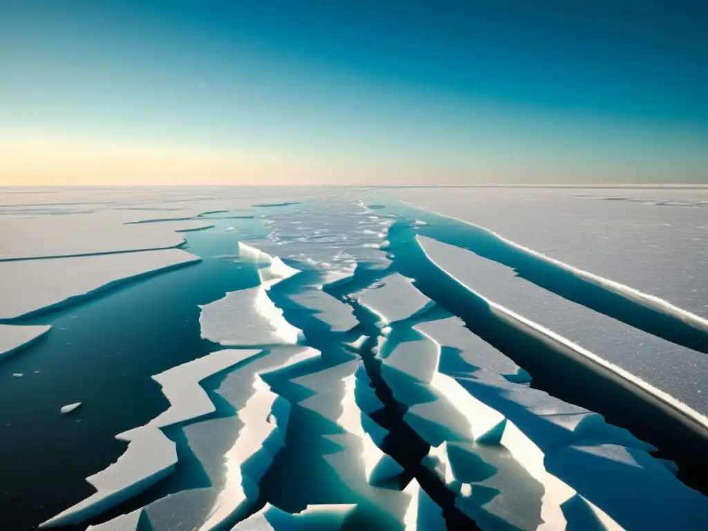 Paisaje ártico con hielo, rompehielos navegando - Navegando en Aguas Heladas: Técnicas de Supervivencia en el Ártico