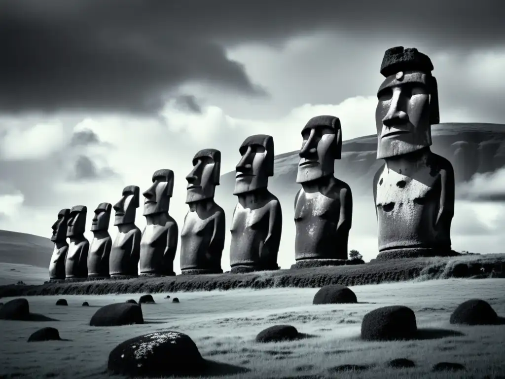 Fotografía en blanco y negro de la enigmática Isla de Pascua: ¿Quién la descubrió realmente?