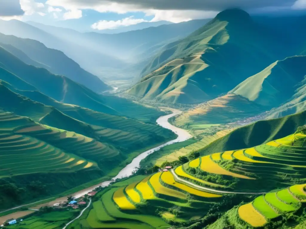 Paisaje impresionante del Valle del Cauca en Colombia durante la conquista de Colombia