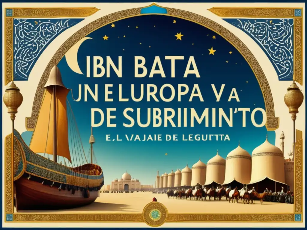 Ibn Battuta en Europa: Descubrimiento y aprendizaje en una bulliciosa plaza medieval, reflejando el intercambio cultural y comercial de la época