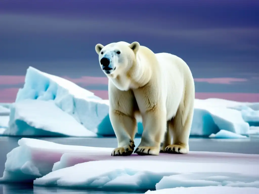 Majestuoso oso polar en paisaje ártico - Animales del Ártico -